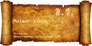 Malmer Viola névjegykártya